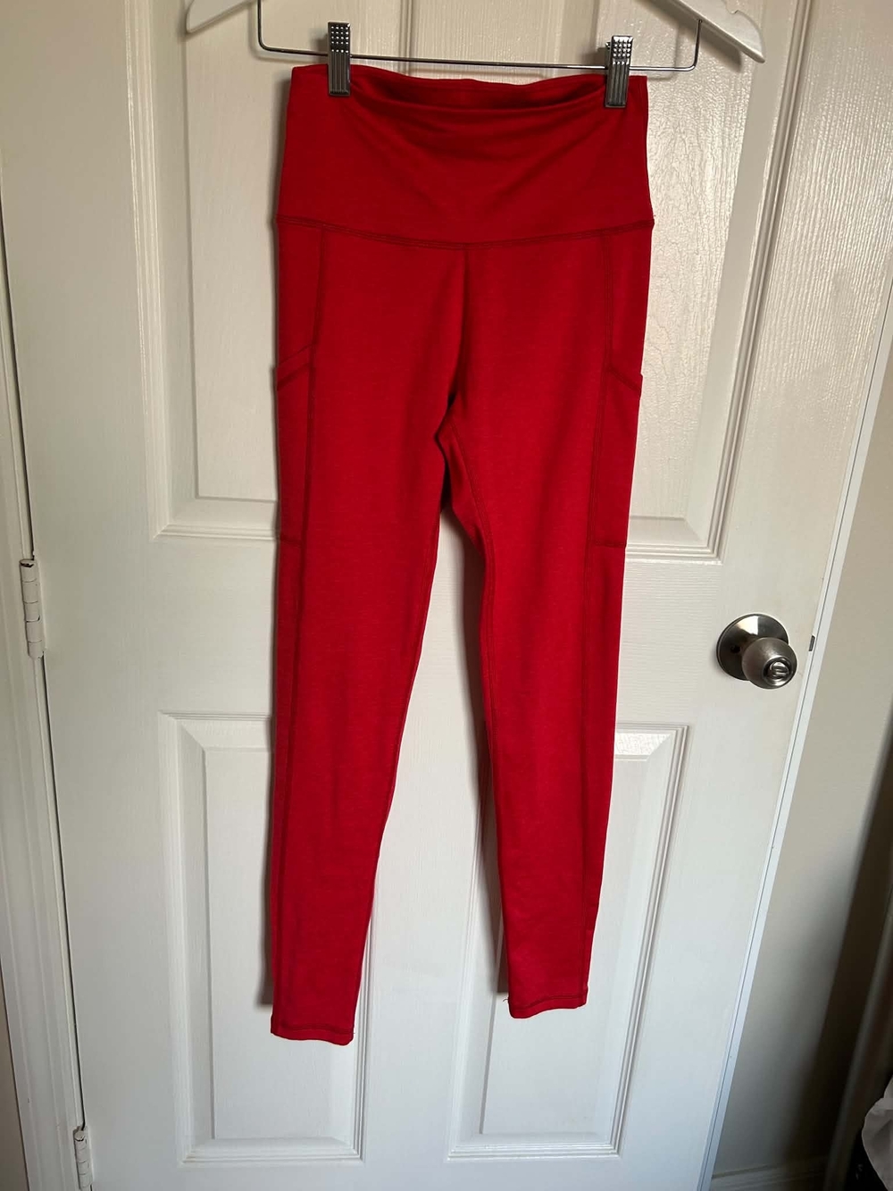 Aerie Chill Play Move Red High Rise Pocket Leggings Size Small